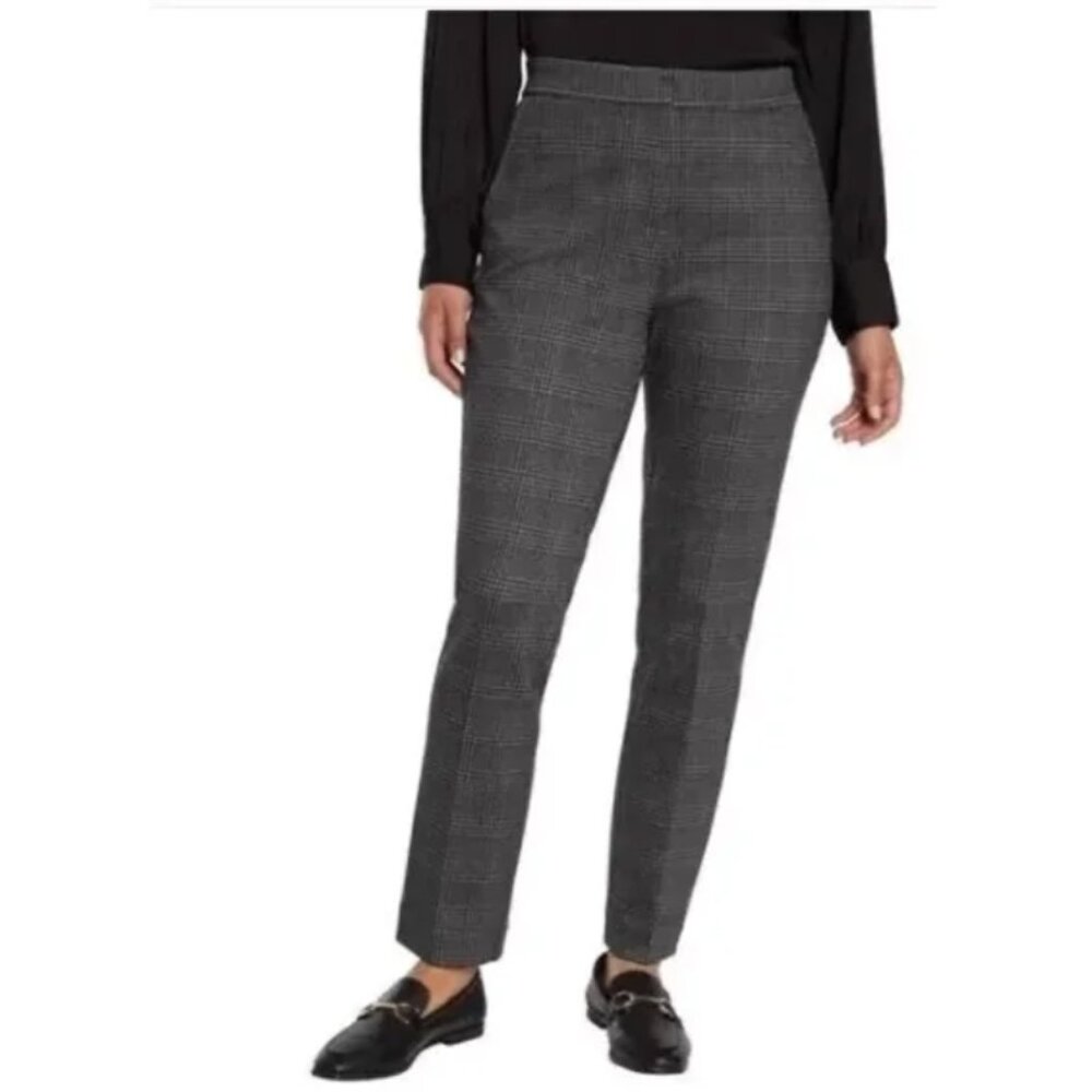 Banana Republic Women's Black & Gray Houndstooth Print Pants 10
